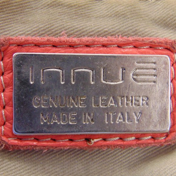 INNUE' Italy Fire Coral Soft Leather Hobo Bag - Picture 12 of 15